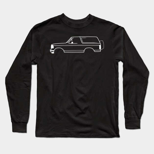 1992-1996 Ford Bronco Side White No Logo Long Sleeve T-Shirt by The OBS Apparel